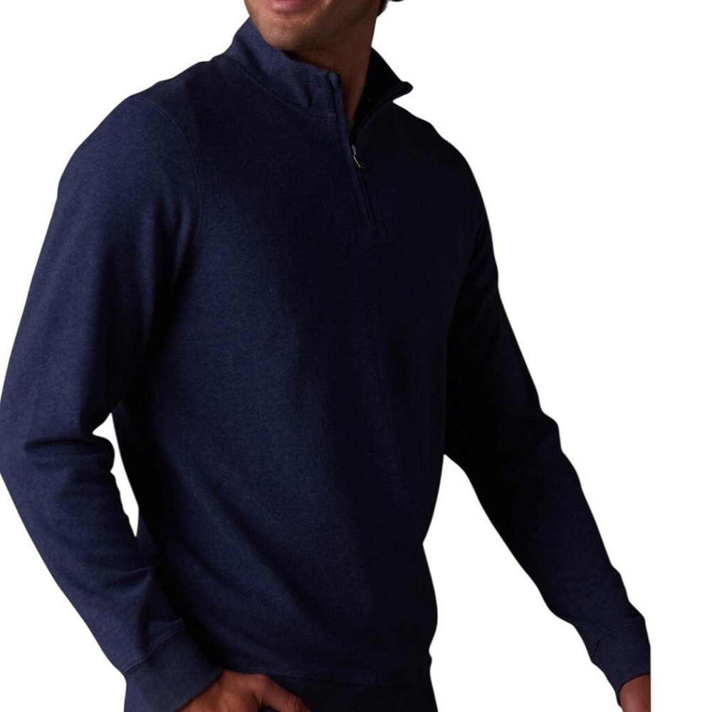 The Normal Brand Puremeso Weekend Quarter Zip Mens XL Indigo Blue Pullover NEW